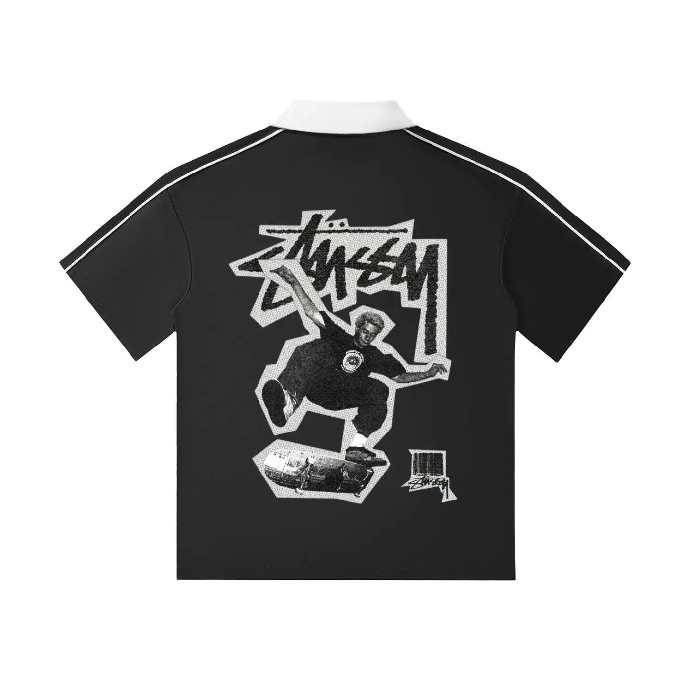 Contrast Collar Short-Sleeve Polo Shirt ODMPOD