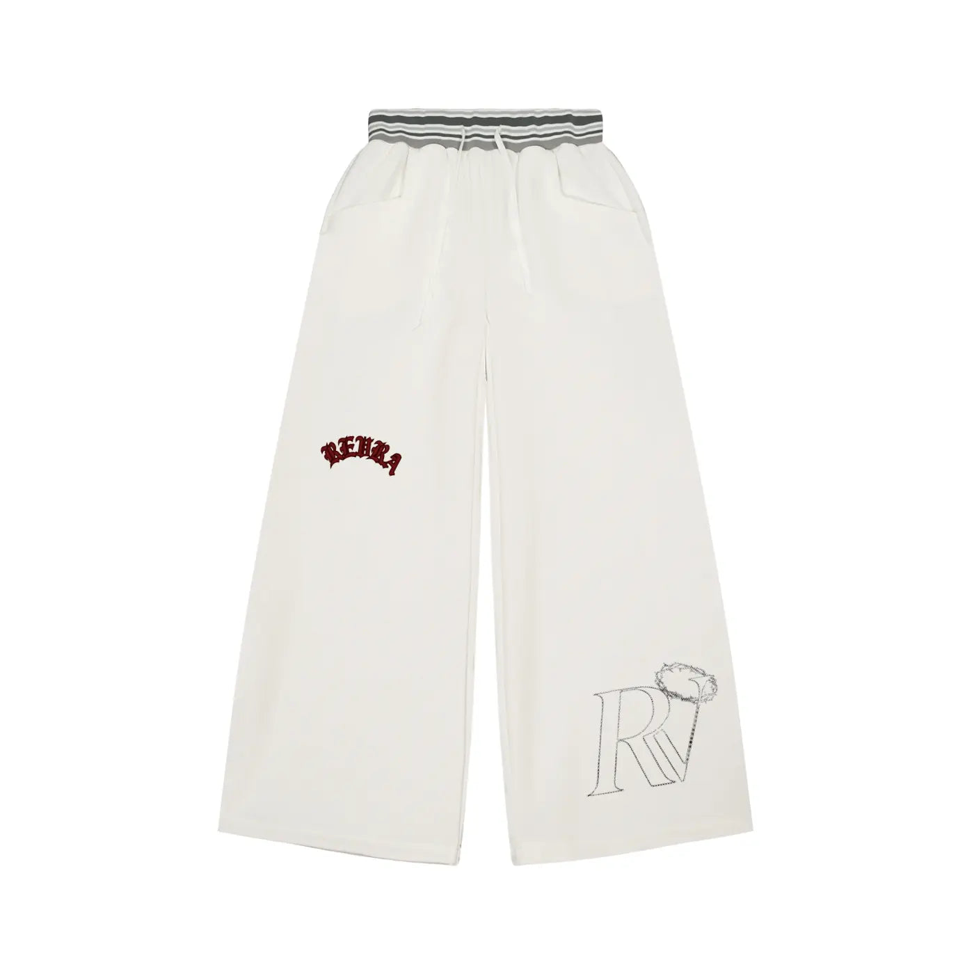 Striped Waist Wide Leg Pants ODMPOD