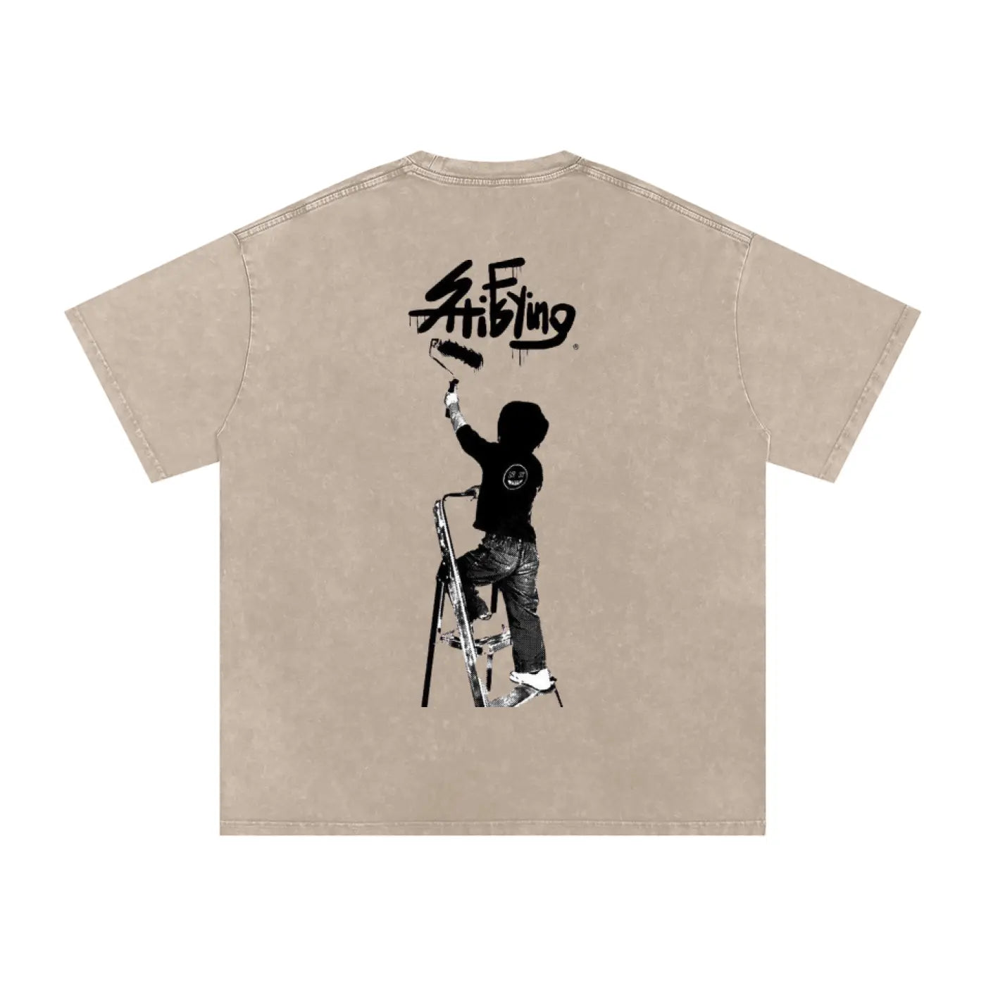 Snow Washed Oversized Cotton T-Shirt ODMPOD