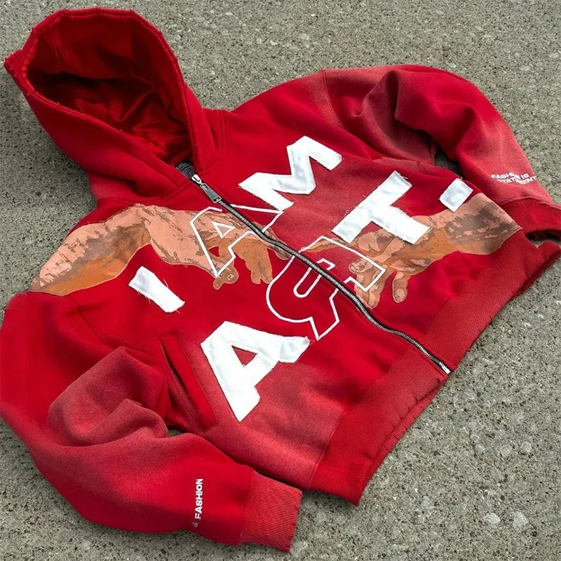Y2k Streetwear Letter Print Hoodie - Revra
