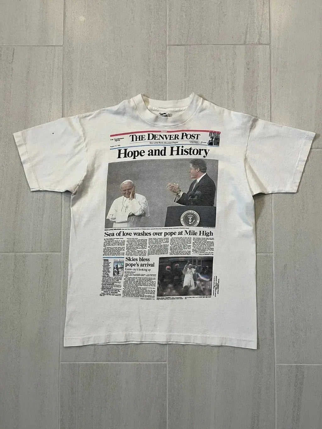 Gothic Harajuku Newspaper Print Tee Revra
