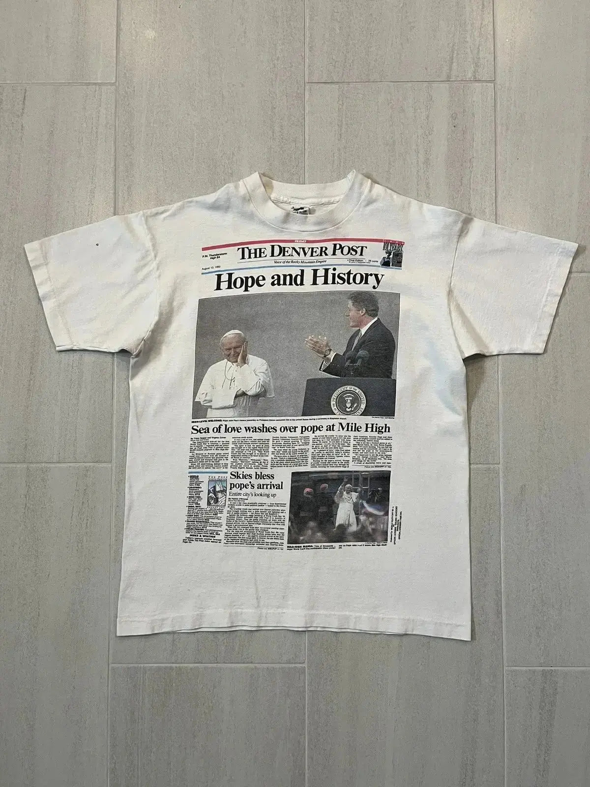 Gothic Harajuku Newspaper Print Tee Revra