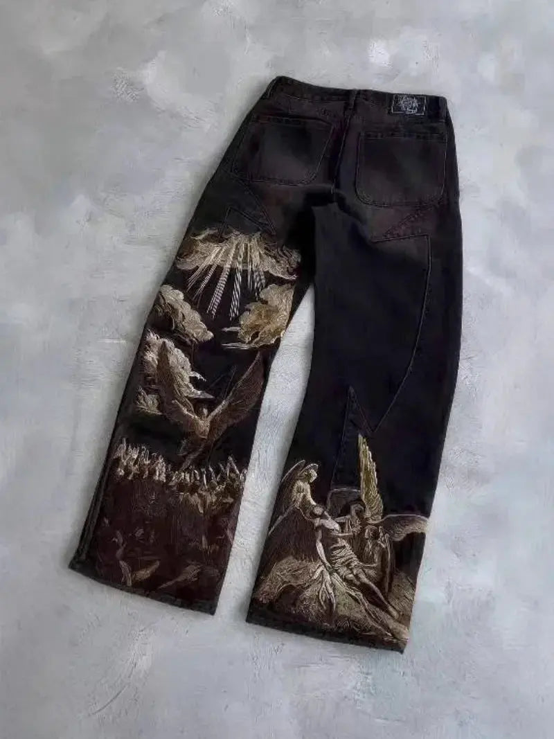 REVRA Bat Print Jeans Revra