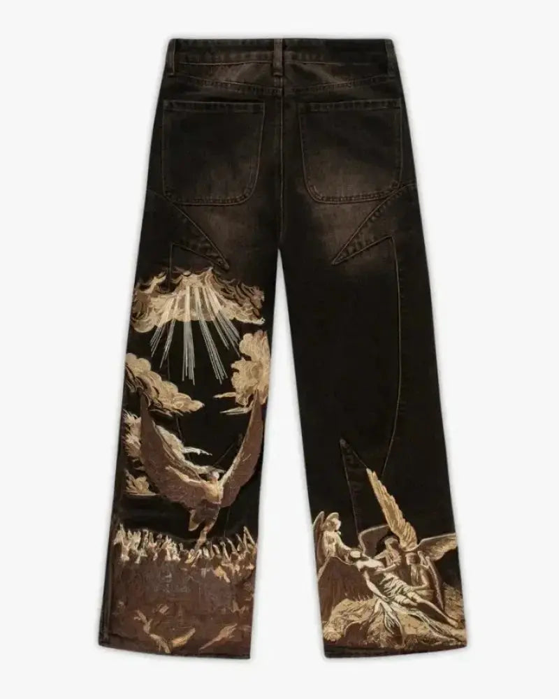 REVRA Bat Print Jeans Revra