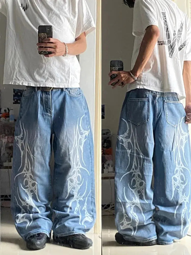 Harajuku Y2K  Black Baggy Jeans Revra