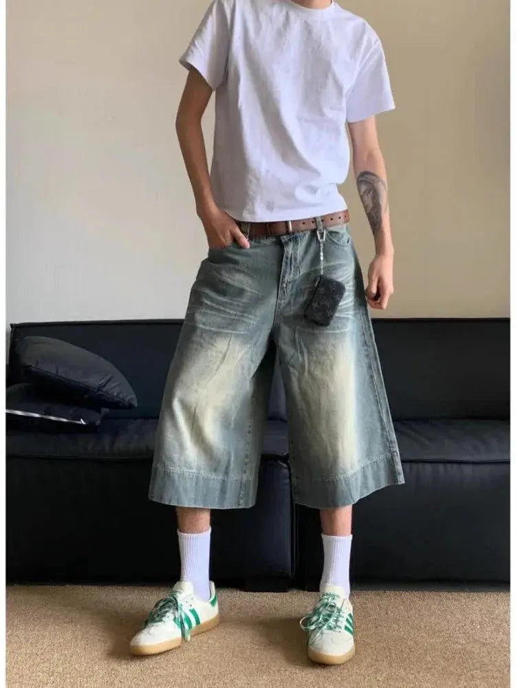 Vintage Washed Blue Jorts Revra