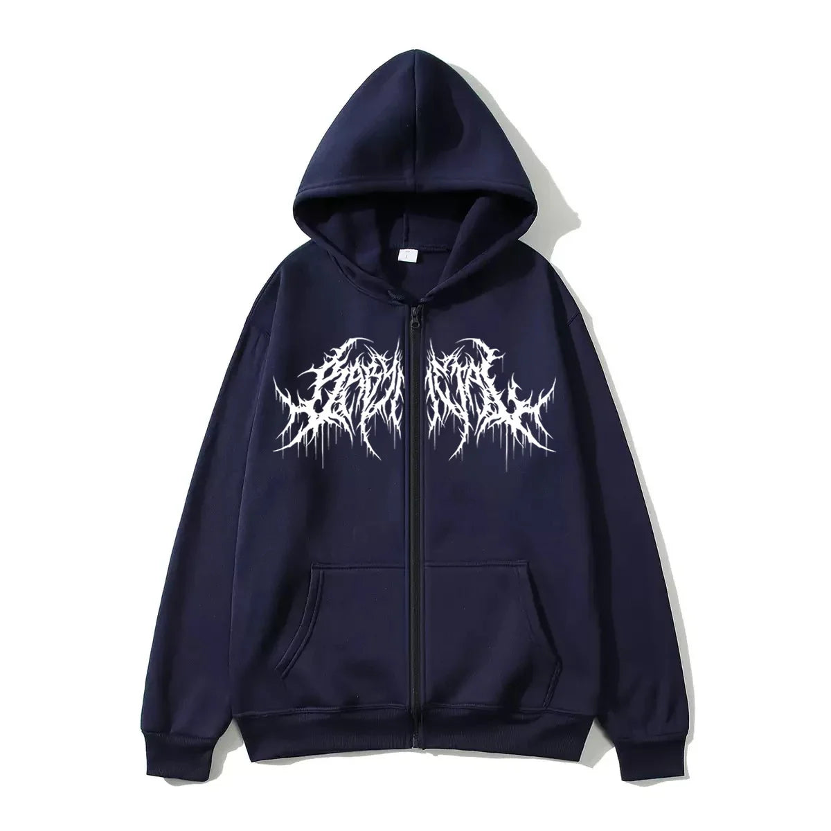 Gothic Print Hoodie - Revra