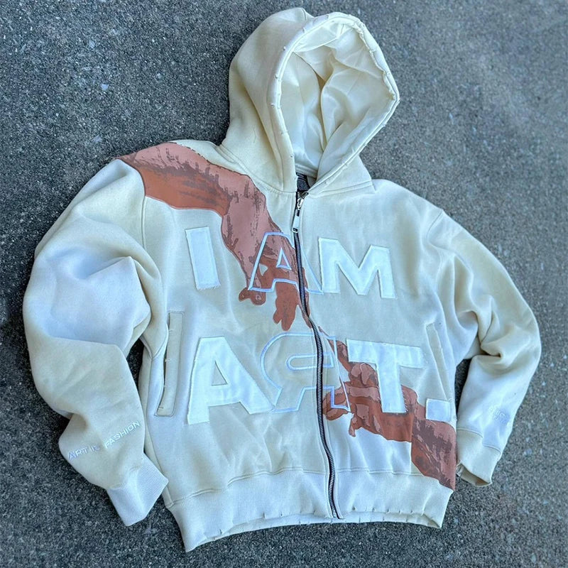 Y2k Streetwear Letter Print Hoodie - Revra