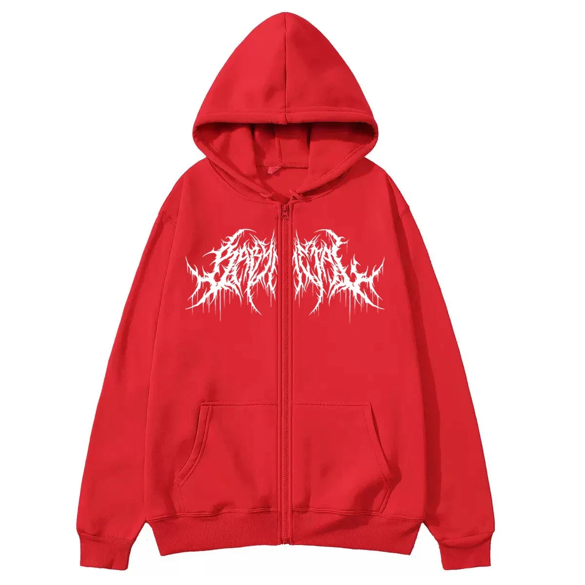 Gothic Print Hoodie - Revra
