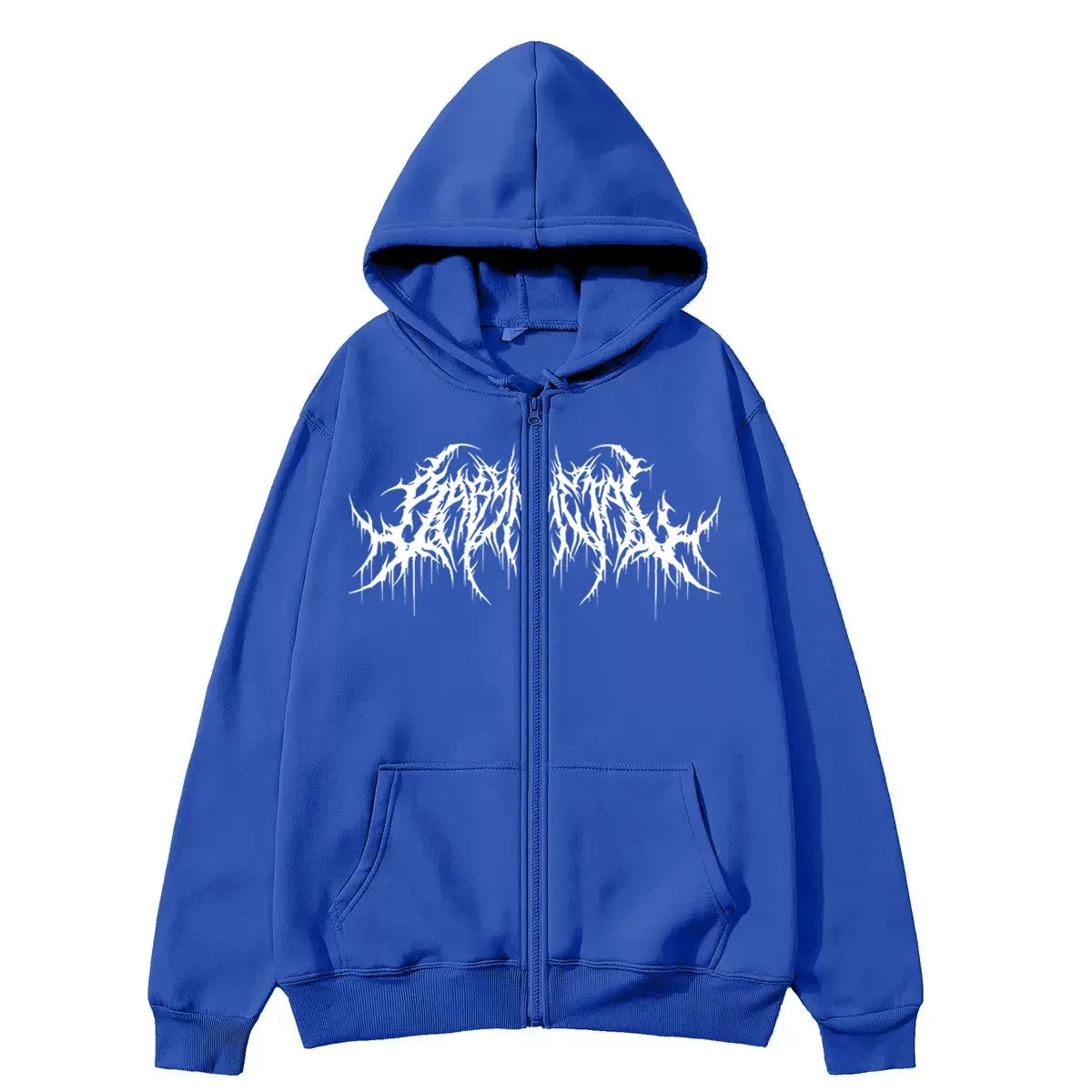 Gothic Print Hoodie - Revra