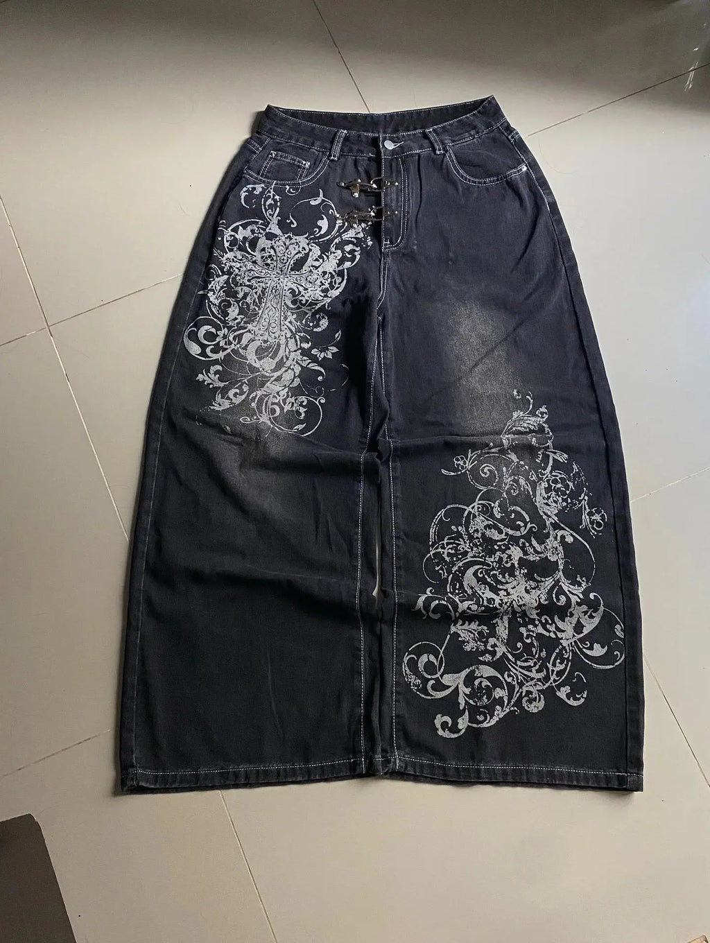 Harajuku Y2K  Black Baggy Jeans Revra