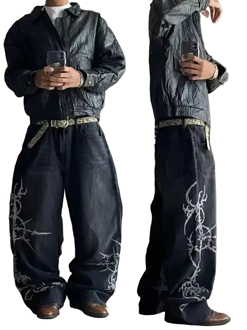 Harajuku Y2K  Black Baggy Jeans Revra