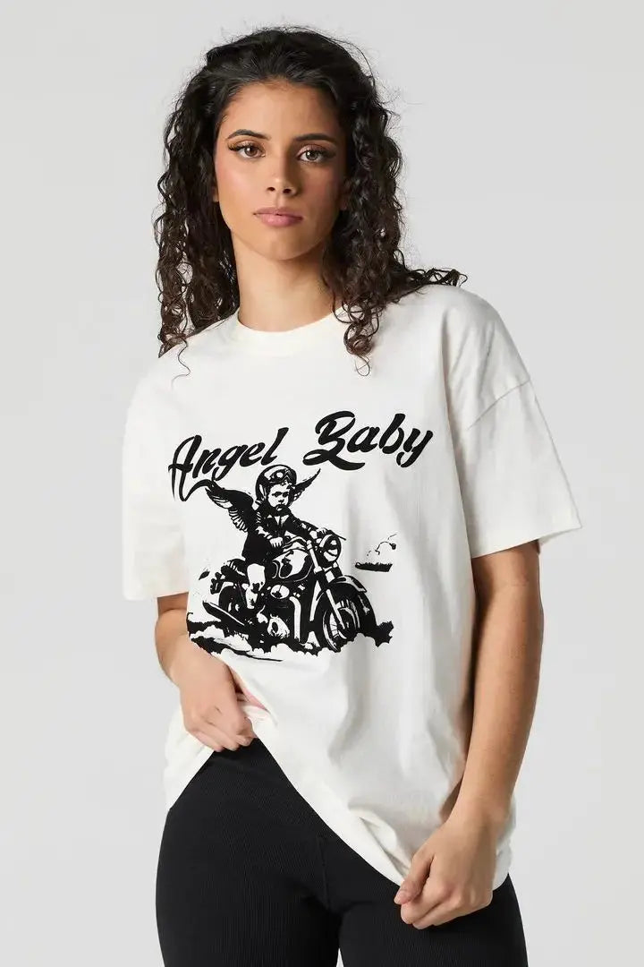 Gothic Harajuku Newspaper Print Tee Revra