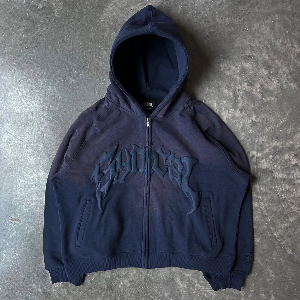 Y2K Harajuku Zip Up Hoodie - Revra