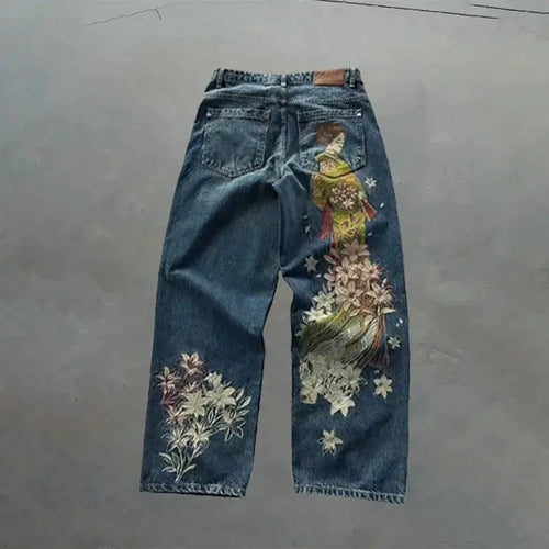 Embroidered Y2K Baggy Jeans Revra