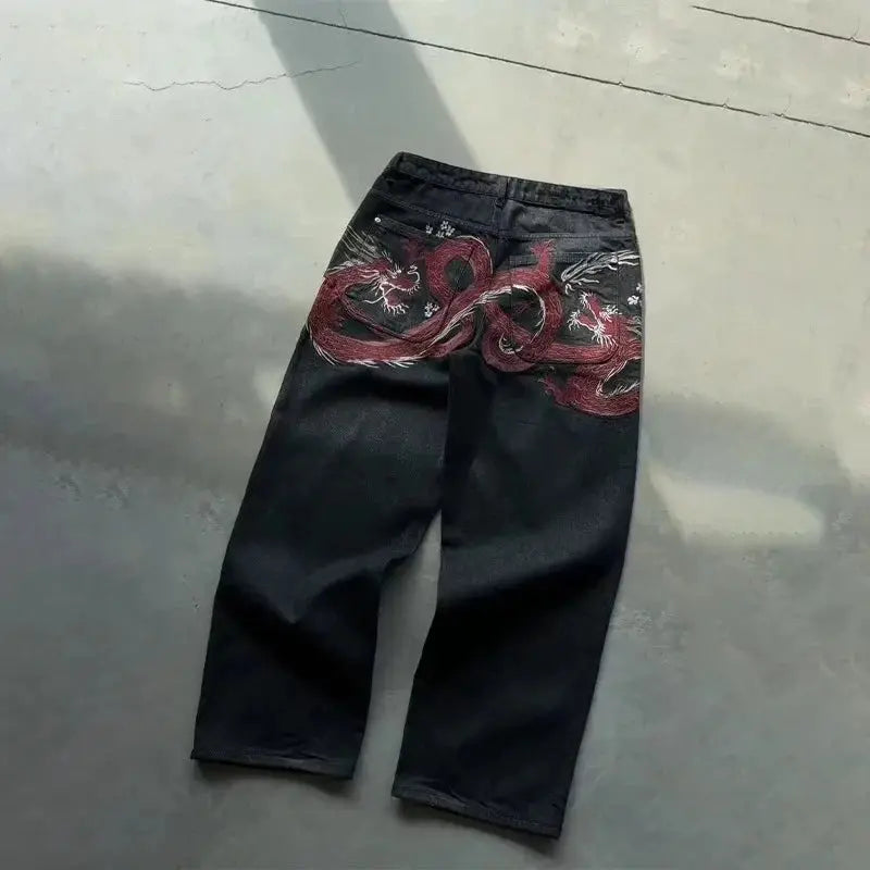 Embroidered Y2K Baggy Jeans Revra