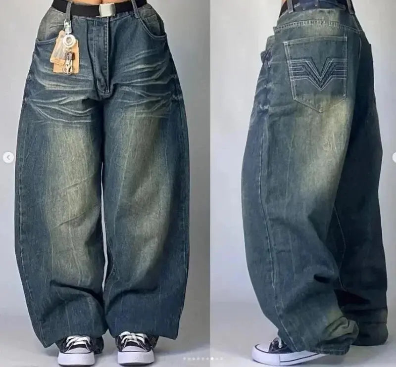 Embroidery Harajuku Gothic Baggy Jeans Revra