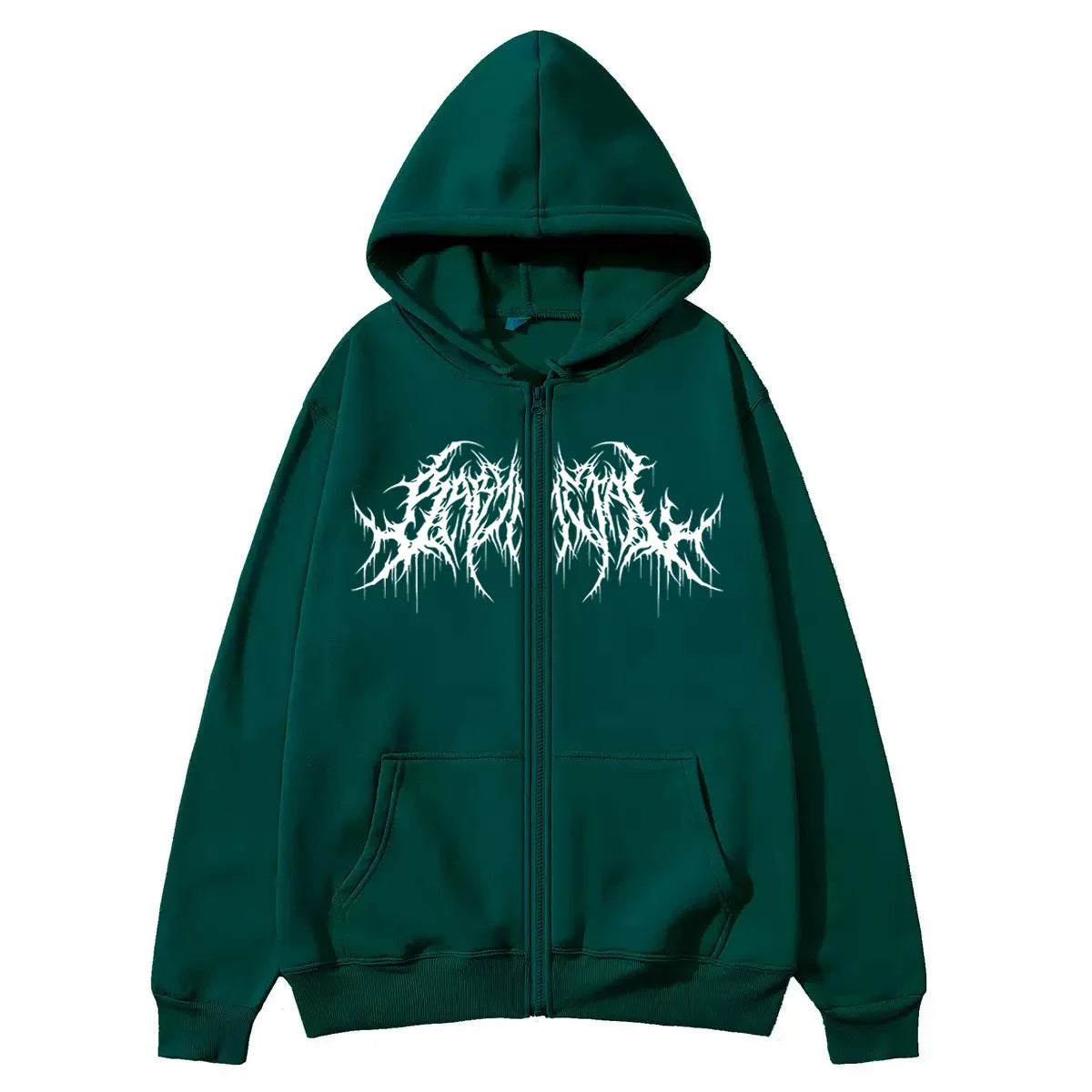 Gothic Print Hoodie - Revra