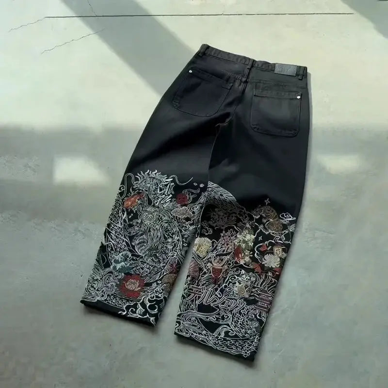 Embroidered Y2K Baggy Jeans Revra