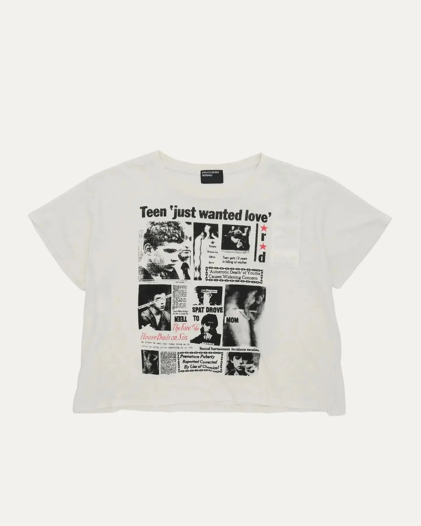 Gothic Harajuku Newspaper Print Tee Revra
