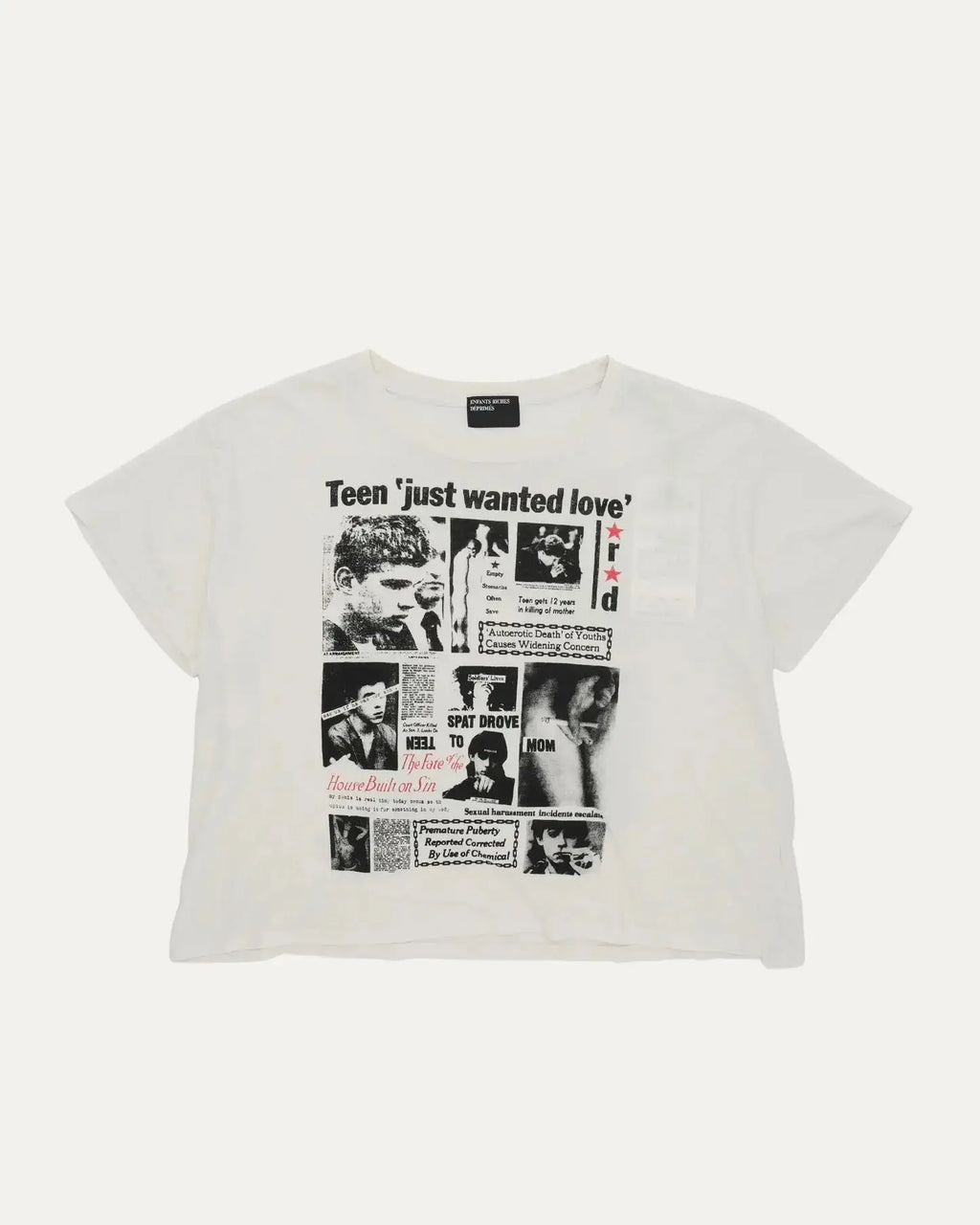 Gothic Harajuku Newspaper Print Tee Revra