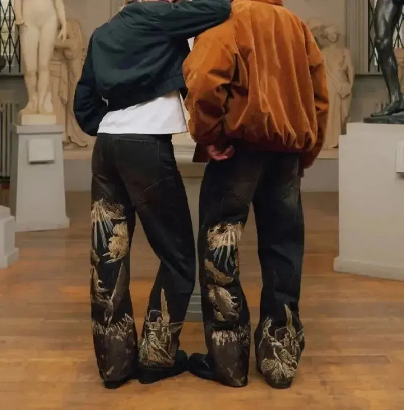 REVRA Bat Print Jeans Revra