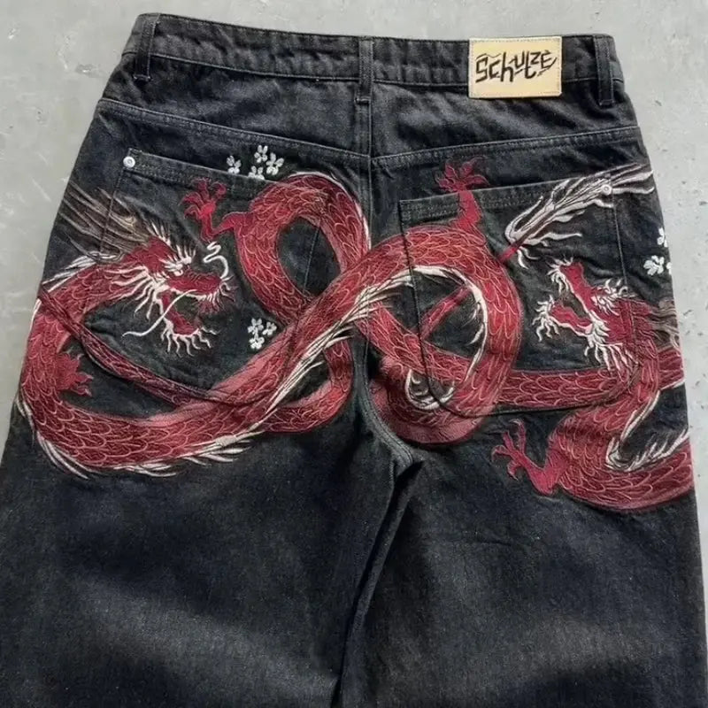 Embroidered Y2K Baggy Jeans Revra