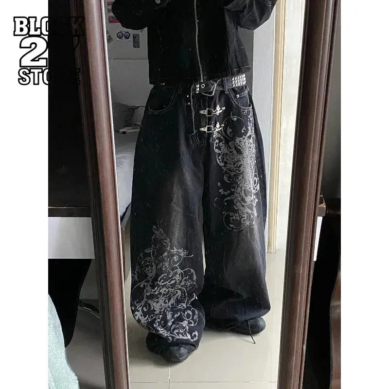 REVRA Gothic Print Jeans Revra
