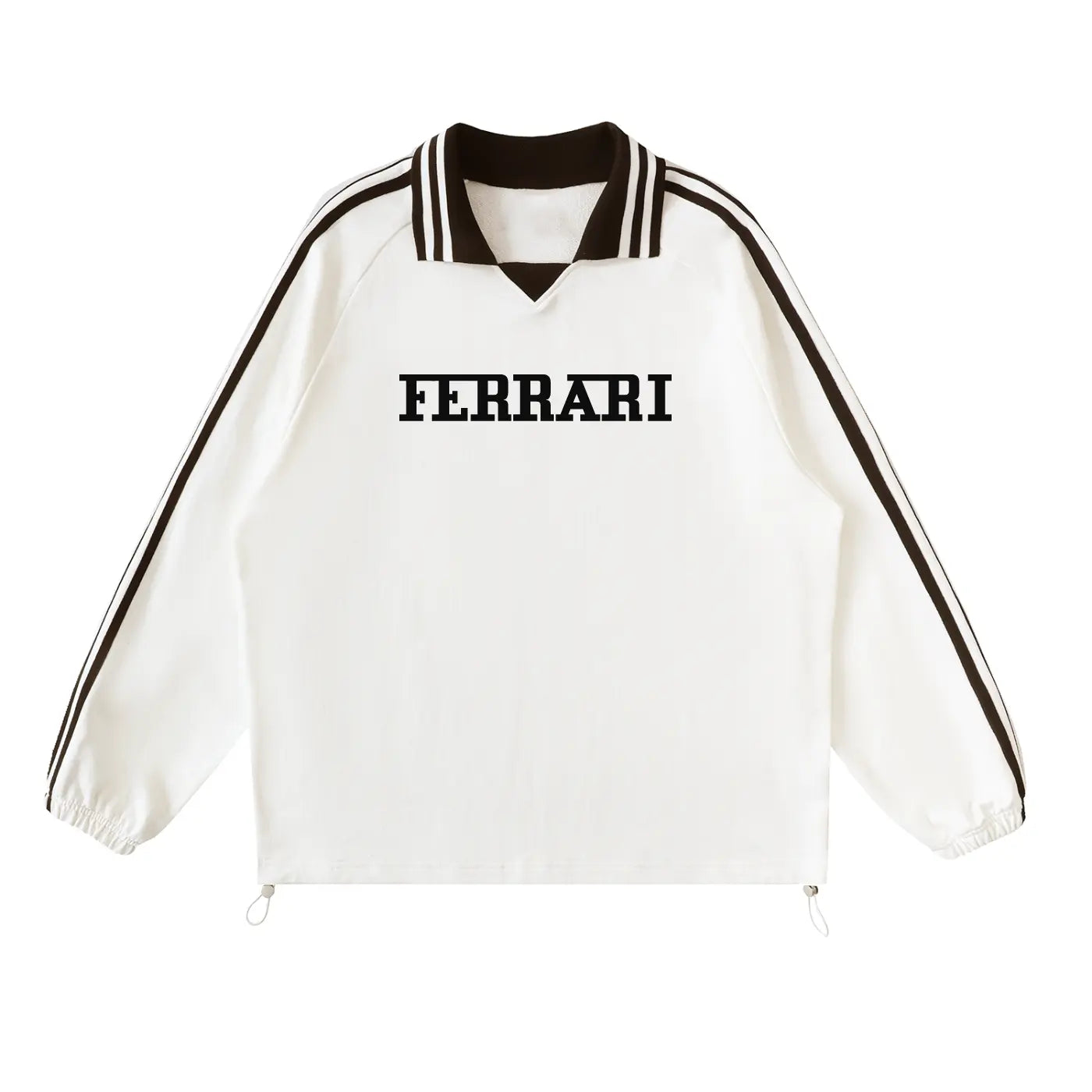 Ferrari White Collared Sweatshirt ODMPOD