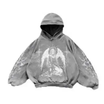 Hooded Printed Hip Hop Y2K Streetwear Sweatshirt ODMPOD