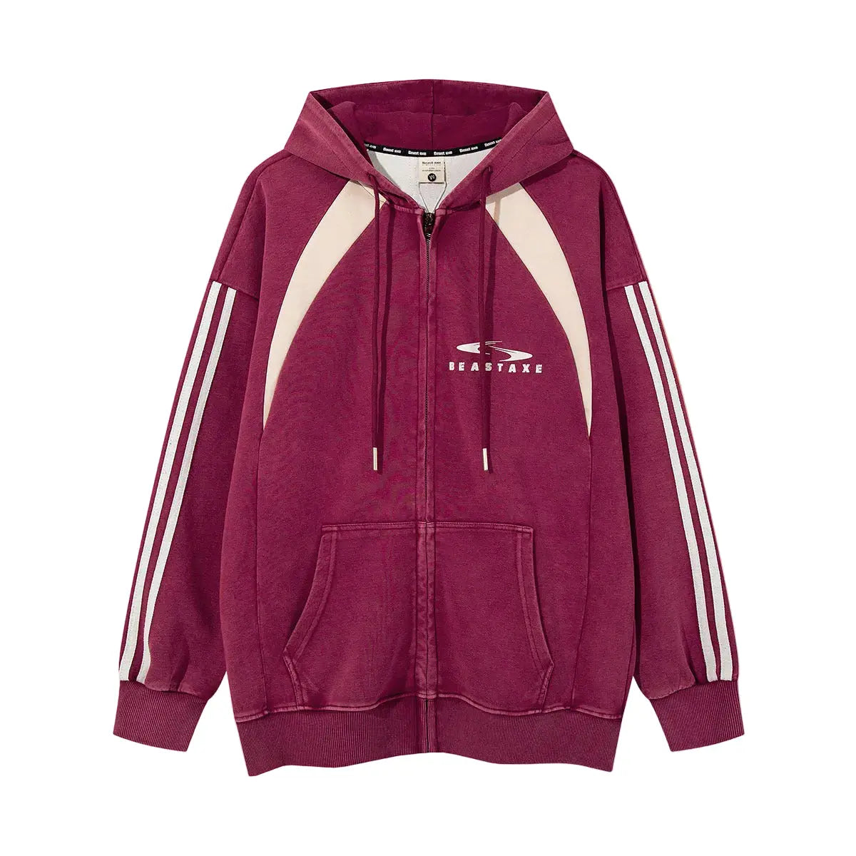 Striped Patchwork Hoodie American Print Casual Hoodie ODMPOD